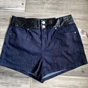 G by Guess Faux Leather High Waist Shorts